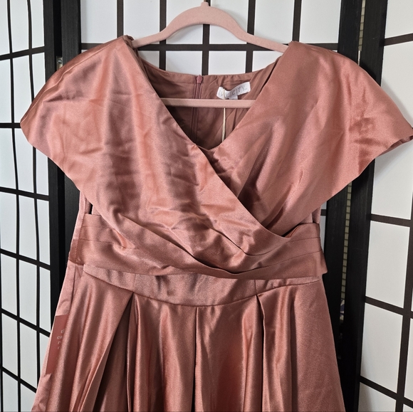 Ivy City Co Rose Satin Fit-and-Flare Midi Formal Dress - Picture 6 of 11